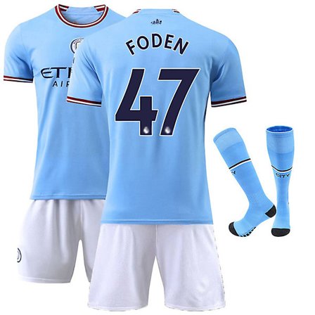 2223 Manchester City Hem Tröjor FODEN Nr.47 Paket med fotbollströjor