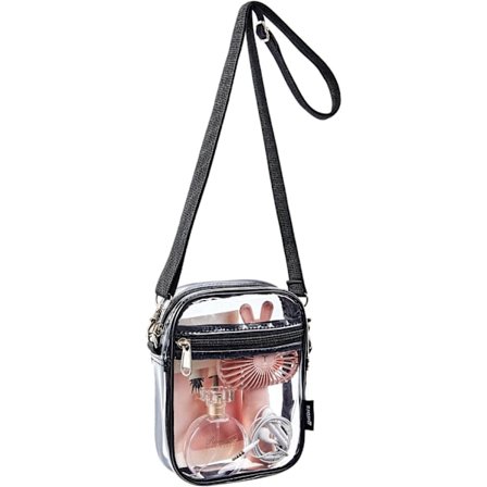 Genomskinlig Crossbody Väska, Stadiongodkänd Genomskinlig Väska för Konserter och Sportevenemang