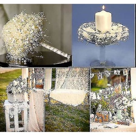 Brudepynt Perlebukett Fiskegarnperler 60yd