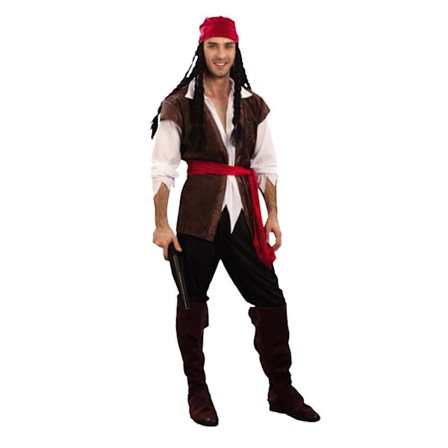 Piratkostume i voksenstørrelse, pirattøj til kvinder til cosplay, inklusive skjorte der passer til piratkostume til voksne