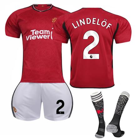 Manchester United 2023-24 Børne Hjemmebanetrøje nr. 2 Lindelöf 28