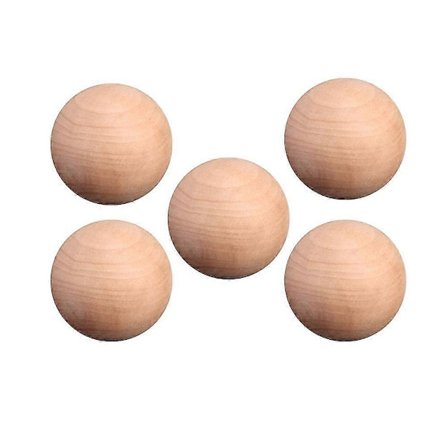 5 stk. 4 cm Diameter Trækugler DIY Runde Kugler Umalede Kugler Håndværksartikler -Sy