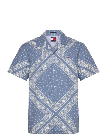 Tjm Reg Aop Ss Shirt Ext Blue Tommy Jeans