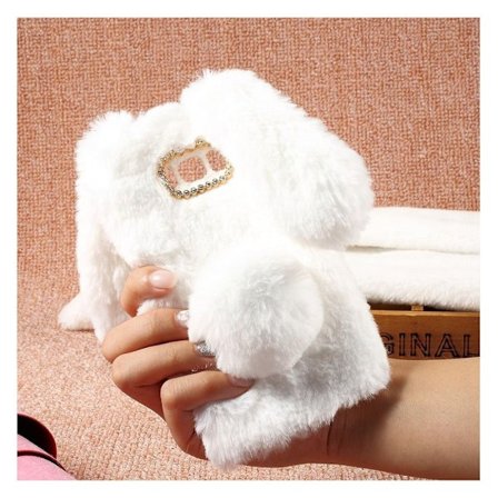 Fluffy Rabbit Samsung Galaxy S8 skal - Vit