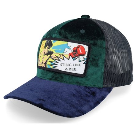 Calza Pennello - Vihreä trucker Lippis - Sting Like A Bee Pop Art Velvet Green/Navy/Black A-Frame Trucker @ Hatstore
