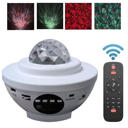 Star Projector Light Smart Atmosphere Light Voice Control Night Light USB LED(White)