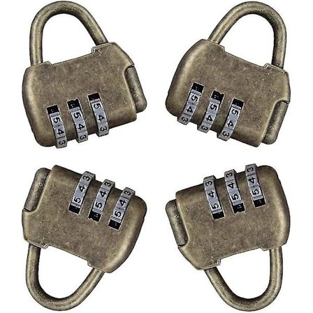 4 stk. Kombinationslåse Kombinationslås Kombinationslås Retro 3-cifret Kombination