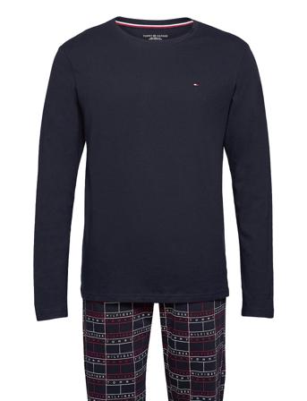 Cn Ls Pant Jersey Set Print Pyjama Sininen Tommy Hilfiger