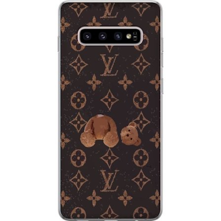 Yhteensopiva Puhelinkuori Samsung Samsung Galaxy S10+ Ylellinen monogrammikuvio rikkinäisellä nalletaustalla pimeässä muotiestetiikassa