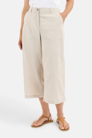 SIGNATURE - Hør Capri Bukser - Sand