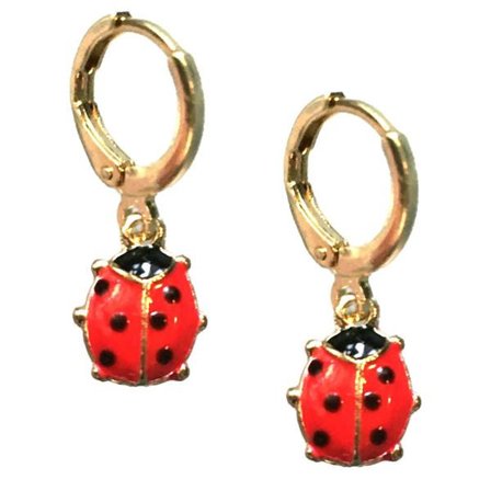 Earrings - Creoles - Ladybugs - Gold