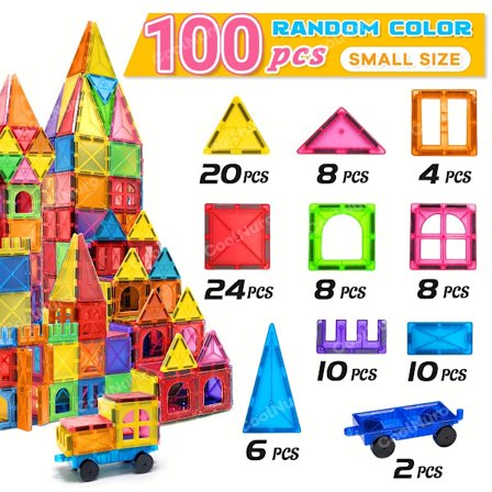 Magnetiske Byggeklodser Sæt, STEM Pædagogisk Legetøj, Stabling & Puslespil Legesæt, Ideel Fødselsdagsgave til 3+ År, Kreativ Leg Livagtig Con[YJD]