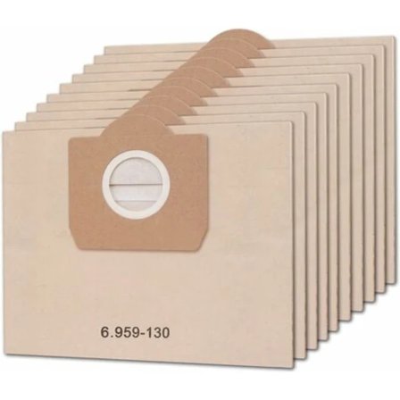 TS- 10-pak støvsugerposer til Kärcher 6.959-130.0 WD3 WD3P MV3 A2204 A2254 A2604 Filterposer i papir som reservedele til våd- og tørstøvsugere