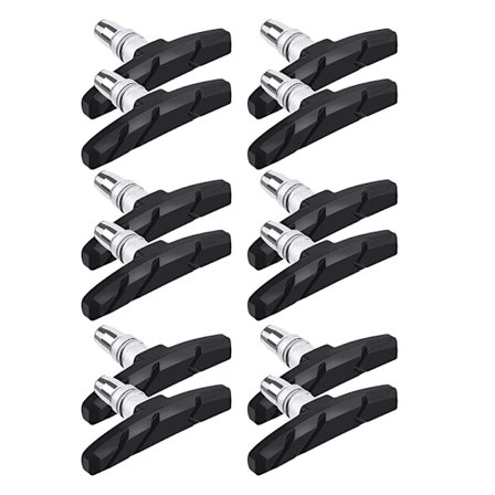 12 st V-broms bromsklossar, cykelbromsklossar, 70 mm aluminiumbromsklossar för olika V-bromssystem från Avid, Clarks, Shimano, Tektro, Sram