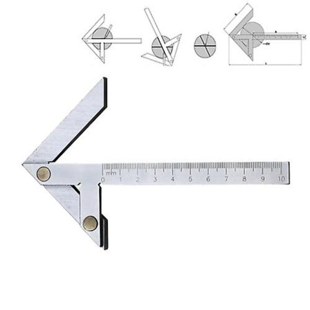 100x70 Suuren tarkkuuden ruostumattomasta teräksestä valmistettu keskityskulmamittari Kulmaviivain Kulmamiekka