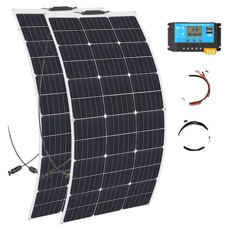 Fleksibelt solpanel kit, 100W/200W, Høj effektivitet monokrystallinske celler,200W Solarkit