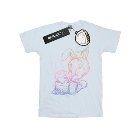 Looney Tunes Girls Tweety Pie Easter Egg Sketch Bomull T-shirt White 9-11 Years