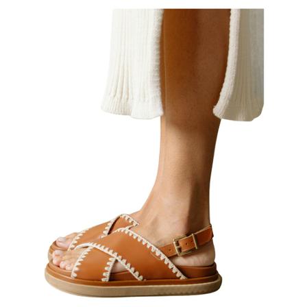 Alohas Marshmallow Crochet Sandalen , Bruin , Dames , Maat: 41 EU
