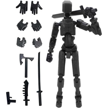 T13 Actionfigur, Titan 13 Actionfigur, Robot Actionfigur, 3D-tryckt Actionfigur [HK] black