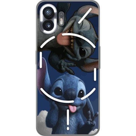 Kompatibel Mobilcover til Nothing Phone (2) Stitch to figurer poserer lykkeligt blå tegneseriefigur med humor, perfekt til fans af sød kawaii og leg