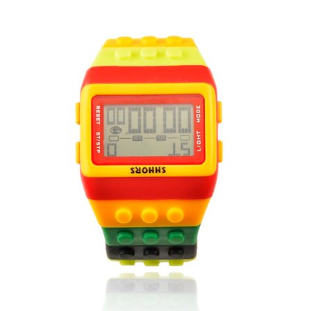 SHHORS Modeklockor Damklockor Mode Plast LED Digitala Klockor Regnbågsklocka Elektronisk Armbandsur reloj mujer-FA11-