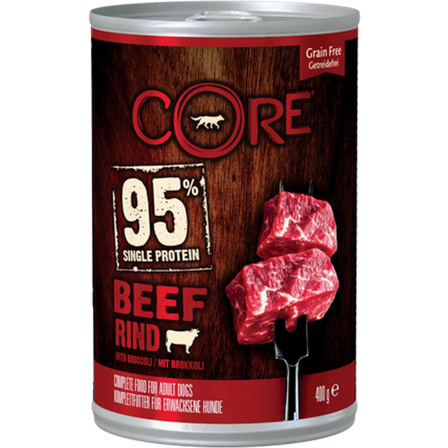 CORE Petfood - Dog Adult 95 % Single Protein All Breed Beef & Broccoli Wet 400g - Hund - Hundefôr & hundemat - Våtfôr & våtmat - ZOO.no