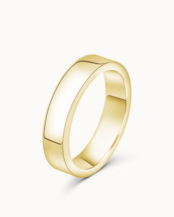 Bague Lisse pour Lui Alexander 18K Or Jaune 5mm - Bagues de Fiançailles et Bagues de Fiançailles Alliances de Vanbrun