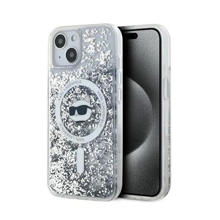 Karl Lagerfeld Liquid Glitter Choupette Head MagSafe - Etui til iPhone 15/14/13 (Klar)