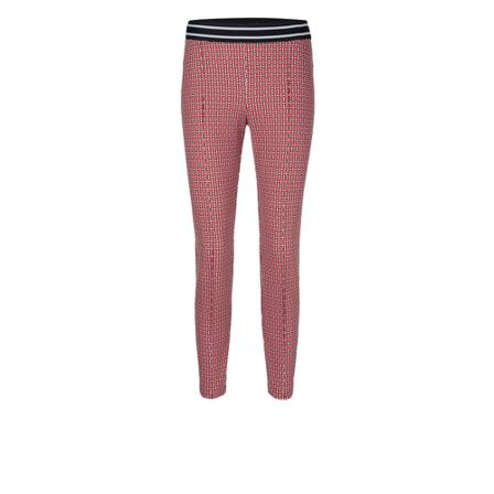 Marccain Sports PS 81 27 J38 stretch broek blokjes , Rood , Dames , Maat: S