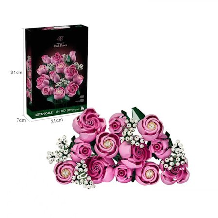 Lollanda Botanicals Smuk Rosa Buket Byggesæt, Inkluderer Blomsterpynt, en Naturlig Gave Preserved Flowers 2 Preserved Flowers 2