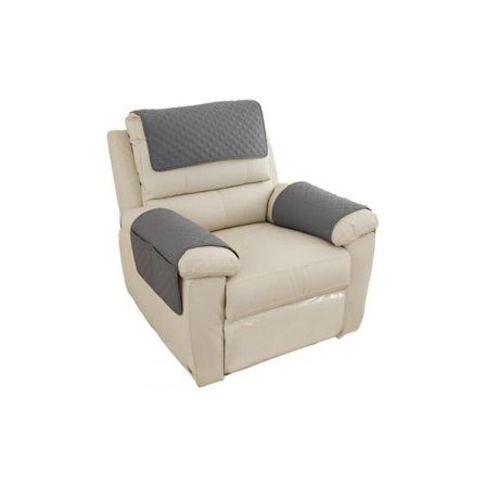 Sofa Armlenebeskytter, Vanntett Armlene Hodestøttebeskytter, Vattert Sklisikker Lenestoltrekk, Møbelbeskytter med Lommer (Mørk Grå)