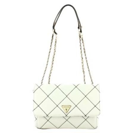 Guess, Quilted cessily shoulder bag Wit, Dames, Maat:ONE Size