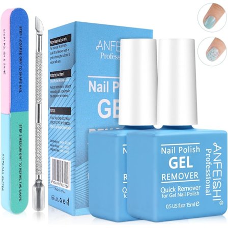 Gel nagellackborttagare, professionell snabb gel nagellackborttagare för akrylnaglar, (Blå+tillbehör, 2PCS)
