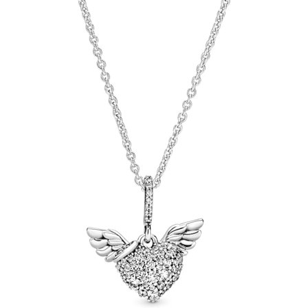 Pandora-koru Sydän ja enkelin siivet kuutiosirkonialla