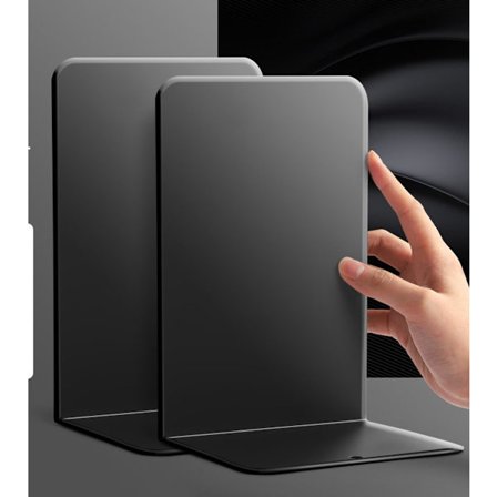 Bokstøtte - Metall Bokhylle - Bokhylle - To Sett - Svart