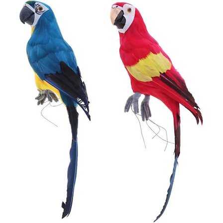 2 stk. Kreative kunsthåndverk Kunstige papegøyefugler Figur Hage- og hjemmedekorasjon