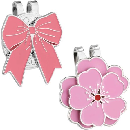 2 kpl Magneettisia Golf-lippisklipsisarjoja, Pinkki Magneettinen Golfpallomerkki Lippisklipsi Pallomerkki Tarvikkeet Miehille Naisille Golfaajille (