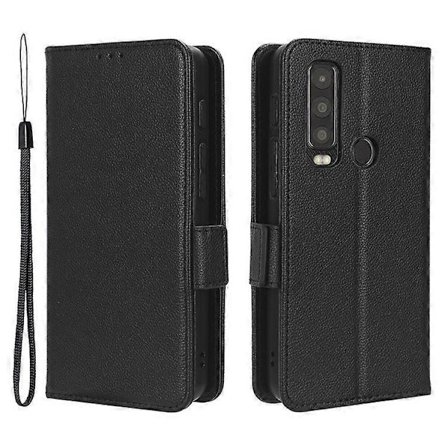 Yhteensopiva Motorola Defy 2 5G / Cat S75 5G PU-nahkalompakkokotelo Litsi-kuvioinen Käännettävä jalustallinen puhelinkotelo hihnalla