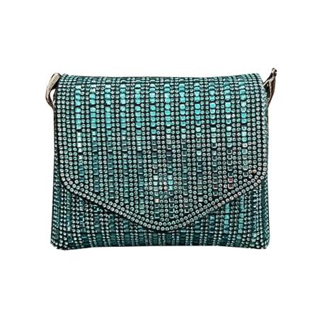 Elegant Aftenspose Handtaske Party Clutch Kvinder Luksus Skuldertaske Med Kæde Blå