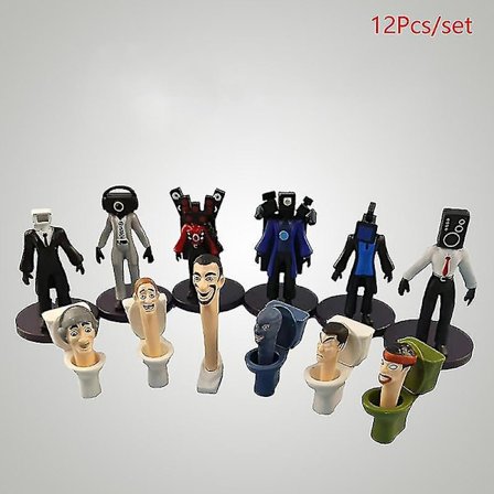 12 st set 8-10 cm Skibidi toalettfigurer leksaksmodell actionfigur för barn presenter