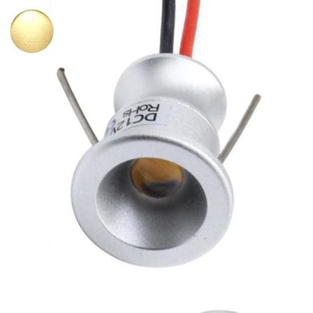 1w LED-minispottari, 15 mm:n upotusreikä, upotettu valaistus, DC12v, IP65, kattovalaisin Warm White Light
