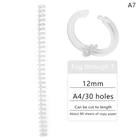30 hål plastspiralringar för brevpapper för A4-papper