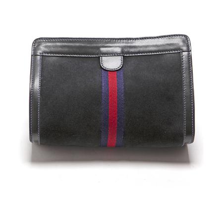 Gucci Vintage, Pre-owned trousse Zwart, Dames, Maat:ONE Size,suede