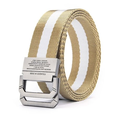 Mænd flettet bælte Tactical Army bælte KHAKI&WHITE
