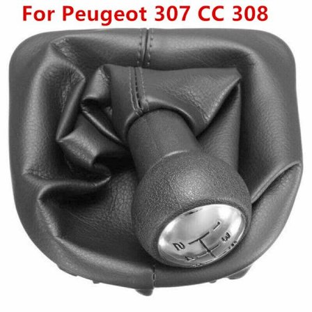 För Peugeot 307 CC 308 206 406 5-växlad växelspaksknopp med kragar Växelspaksdammskydd Inredningsdelar-307 308 CC
