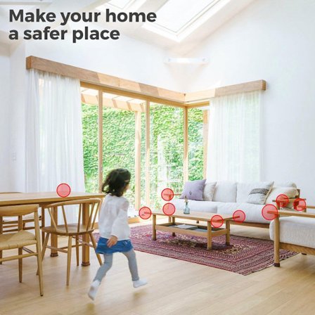 12-pack Hörnskydd, Självhäftande Silikon Transparent Mjuk Rund 20mm x 30mm, Baby Barn Hörnstötfångare Bordskantsskydd för Trä, Metall