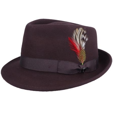 Jaxon & James - Marrone trilby Cappello - Detroit Brown Trilby @ Hatstore
