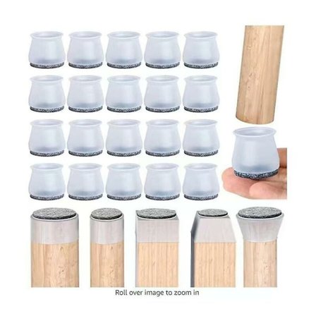 Filt silikone stolebensbeskyttere, beskyttende låg, lydløs, tyk, slidstærk, en palle, bordsben, bordfodspude