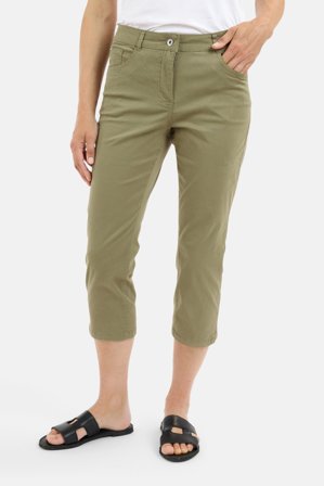 BRANDTEX - Madelaine Capri Bukser - Khaki - Straight Fit