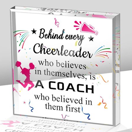 Cheer Coach Gåva Akrylskylt Cheerleading Coach Uppskattningsgåva Minnessak Kontorsbordsdekor Tack för Födelsedag Pensionering Examen